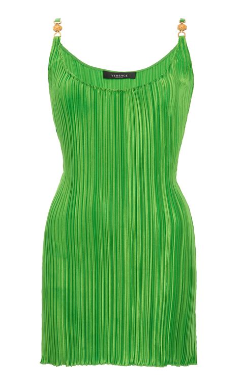 versace green plisse dress|Plisse Mini Dress By Versace .